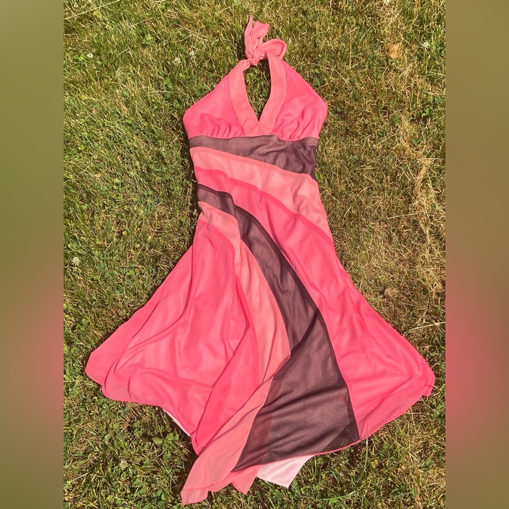 Rampage Vintage Pink Y2k Halter Dress